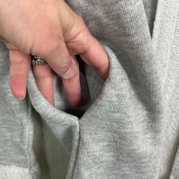 BDG Urban Outfitters hoodie cardigan longline distressed hems pockets gray small - Picture 5 of 8